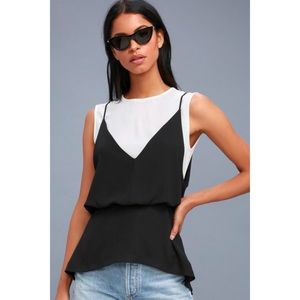 Keala Black and White Layered Top